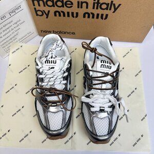 MIU MIU x NB Casual Sneakers Shoes Women's Silver Size US9/EU39